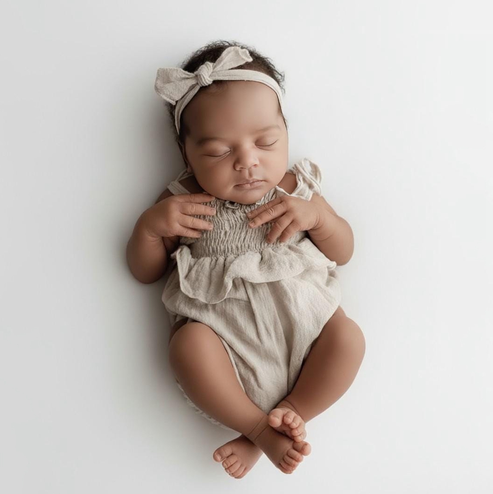 Photography Yellow - Pasgeboren fotografie rekwisieten babymeisje geel linnen