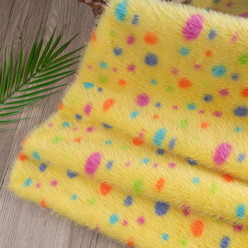Photography Yellow - Imitatie Nertsenprint Stof Gele Kleur Stippen