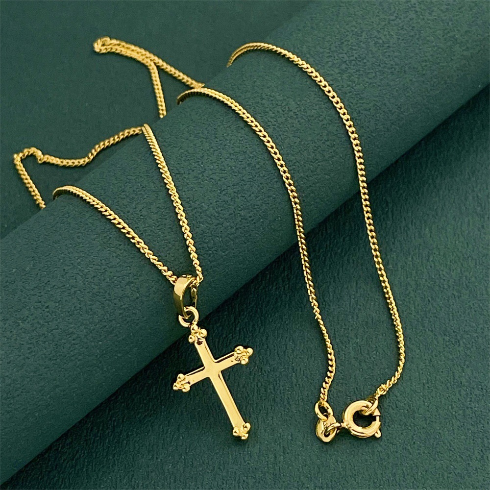 Photography Yellow - Dames 24K goud (AU999) delicate kruishanger