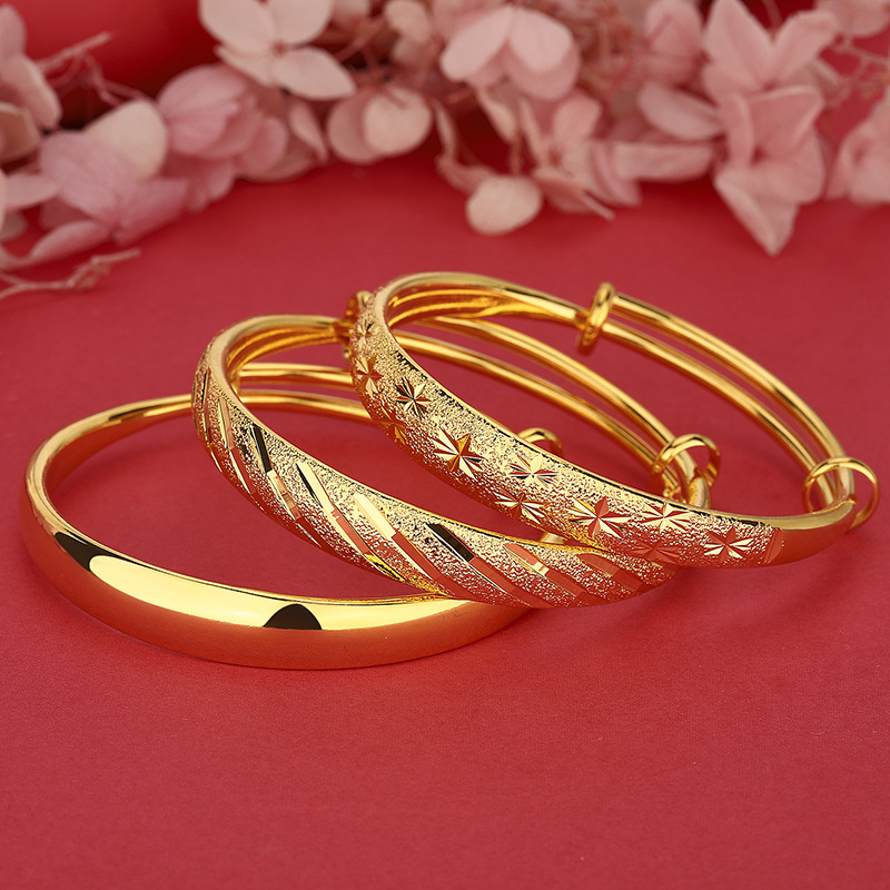 Photography Yellow - 24K gouden brede damesarmband | AU999
