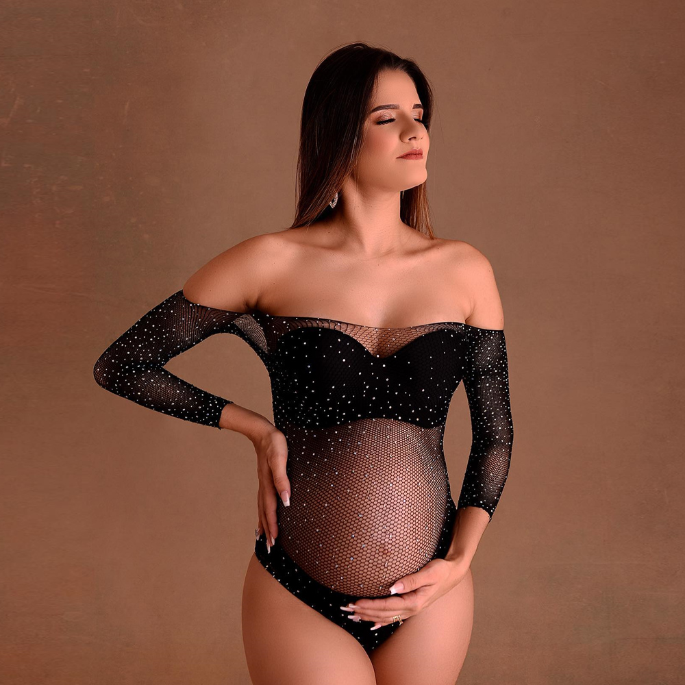 Photography Club - Zwangerschapsfotografie Rekwisieten Sexy Godin Glanzende Kleine